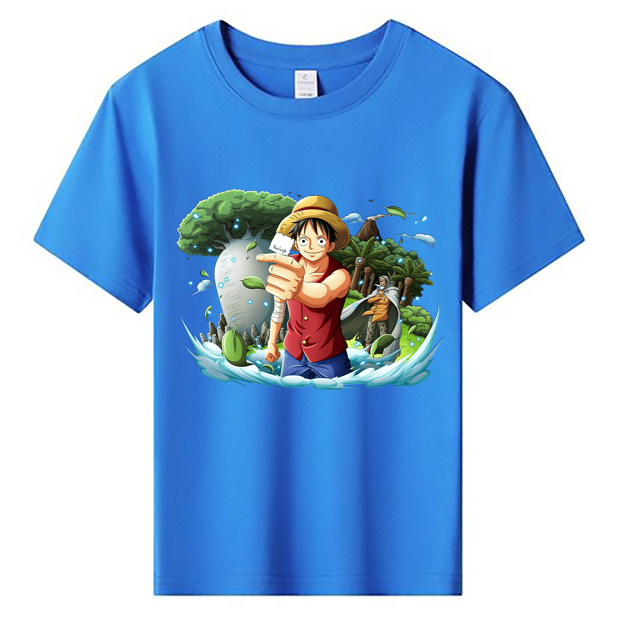 ワンピース モンキー・D・ルフィ ONE PIECE Monkey D. Luffy 綿100％キッズTシャツ（フロントプリント）